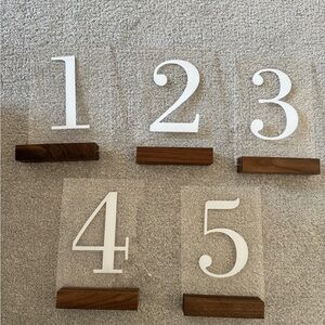 Acrylic Table Numbers with Wooden Base